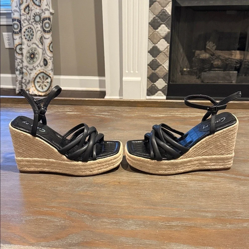 Circus by Sam Edelman Women's Wedge Sandals Size 10 New Black Espadrilles